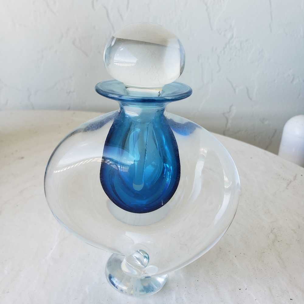 Large blown glass perfume bottle